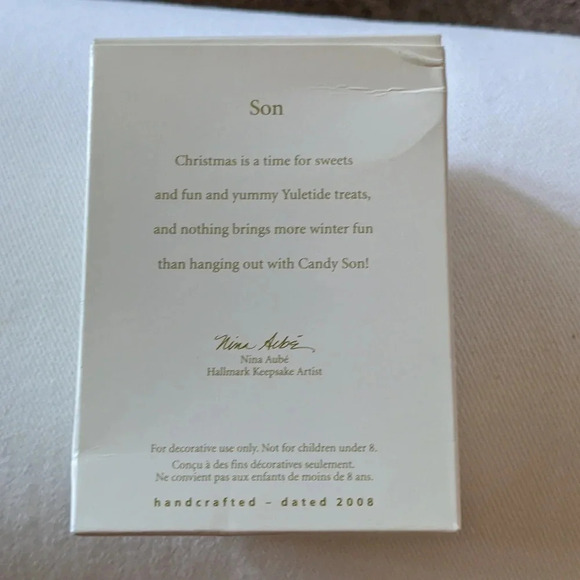 Hallmark Keepsake "Son" Christmas Ornament Candy Boy 2008 new in box rare htf - Picture 2 of 2